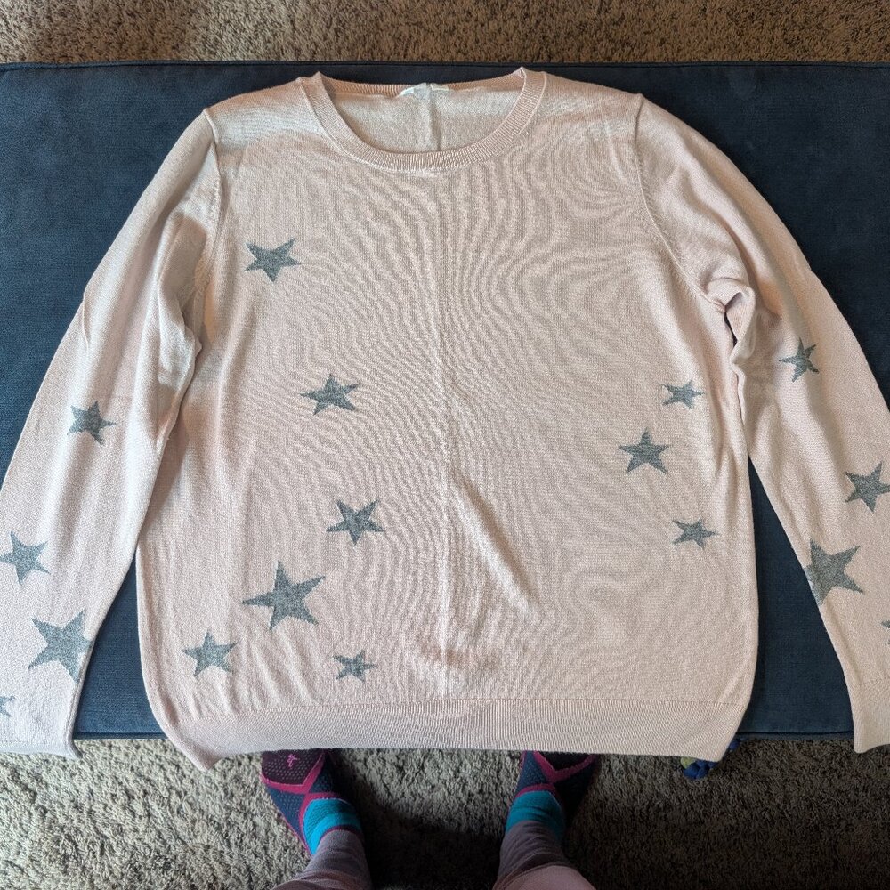 Gap Sweater - Pink with Stars - Size XL